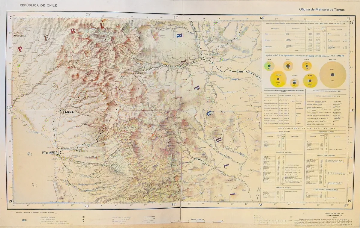 Mapa provincial del Atlas Centenario de Chile, 1911 — aprox. 1911 | Chile de Ayer
