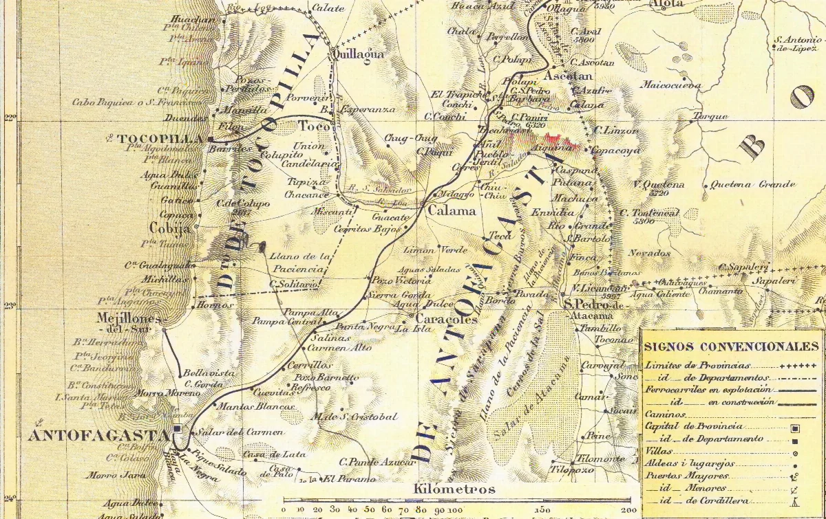 Antofagasta 1895, entre Rio Loa y 24°S — Antofagasta — 1895 | Chile de Ayer