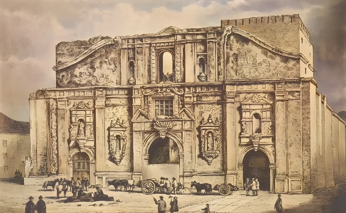 Iglesia de la Compañía después del incendio, ca. 1863 (Santiago de Chile) — aprox. 1882 | Chile de Ayer