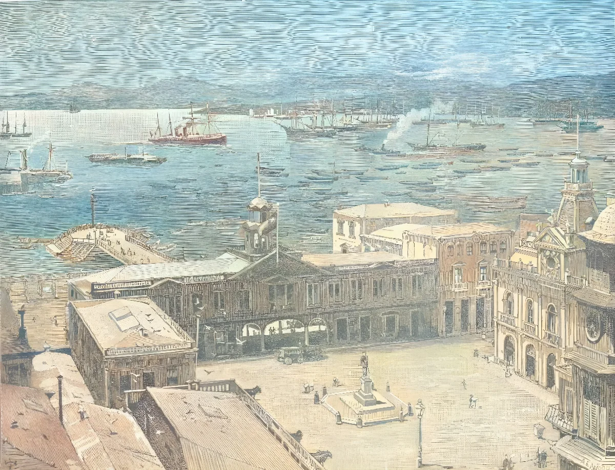 Valparaiso harbor (1892) — Municipalidad de Valparaíso — 1892 | Chile de Ayer