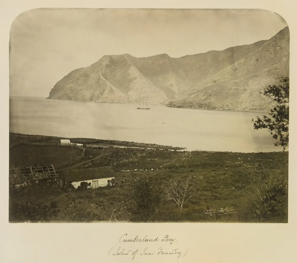 Bahía Cumberland de Isla Robinson Crusoe, 1860 — 1860 | Chile de Ayer