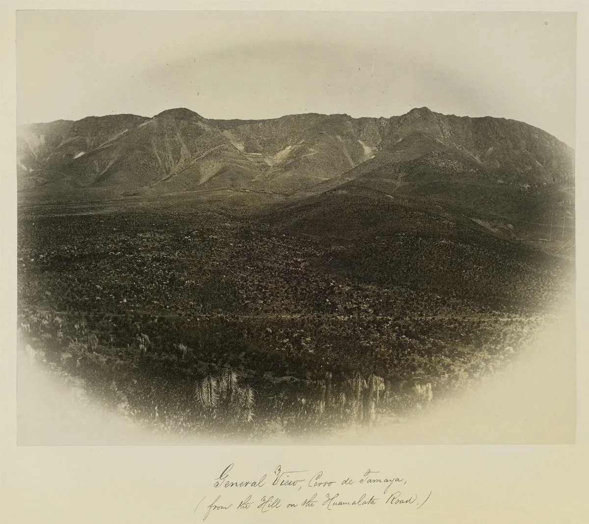 Vista general, Cerro de Tamaya desde camino Huamalata, 1860 — 1860 | Chile de Ayer