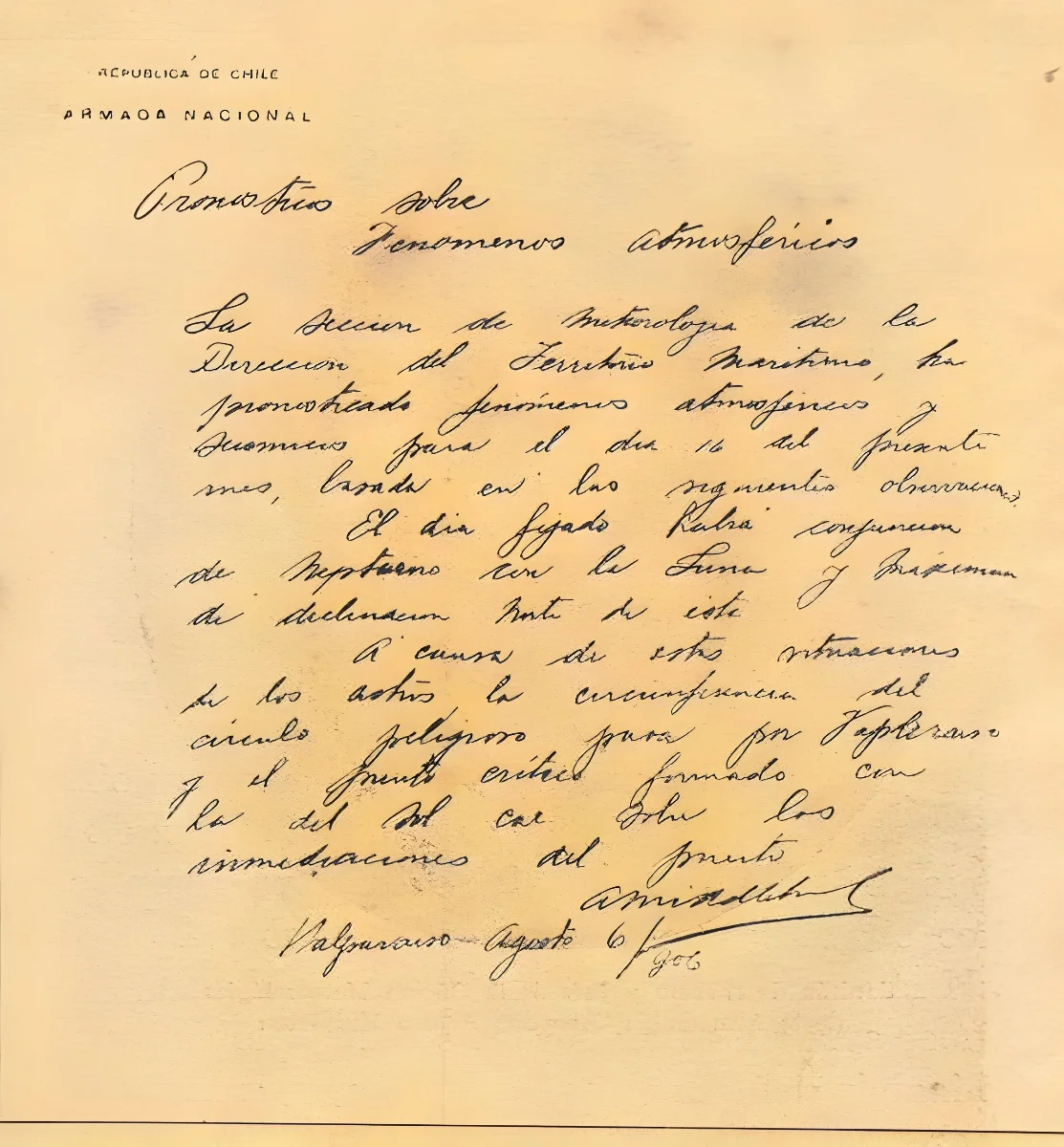 Predicción del terremoto de Valparaíso de 1906 por Arturo Middleton — aprox. 1906 | Chile de Ayer