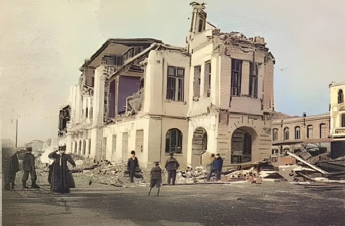 Gobernación Marítima de Valparaíso luego del terremoto de 1906. — aprox. 1906 | Chile de Ayer