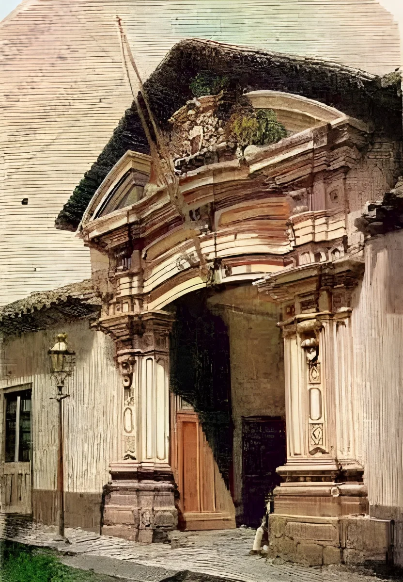 Arquitectura colonial española en Santiago (1872) — 1872 | Chile de Ayer