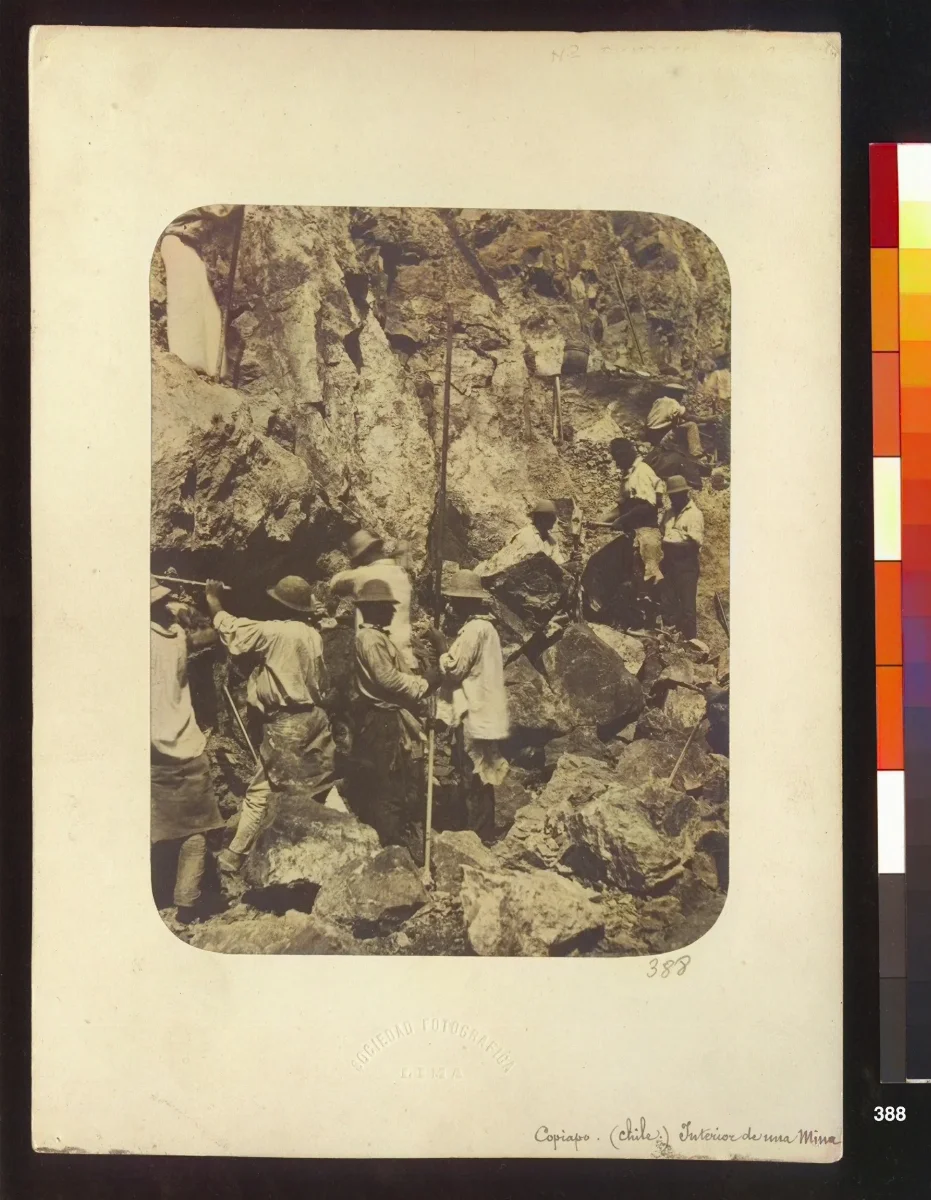 Interior de una mina en Copiapó (Chile) — 1863 | Chile de Ayer