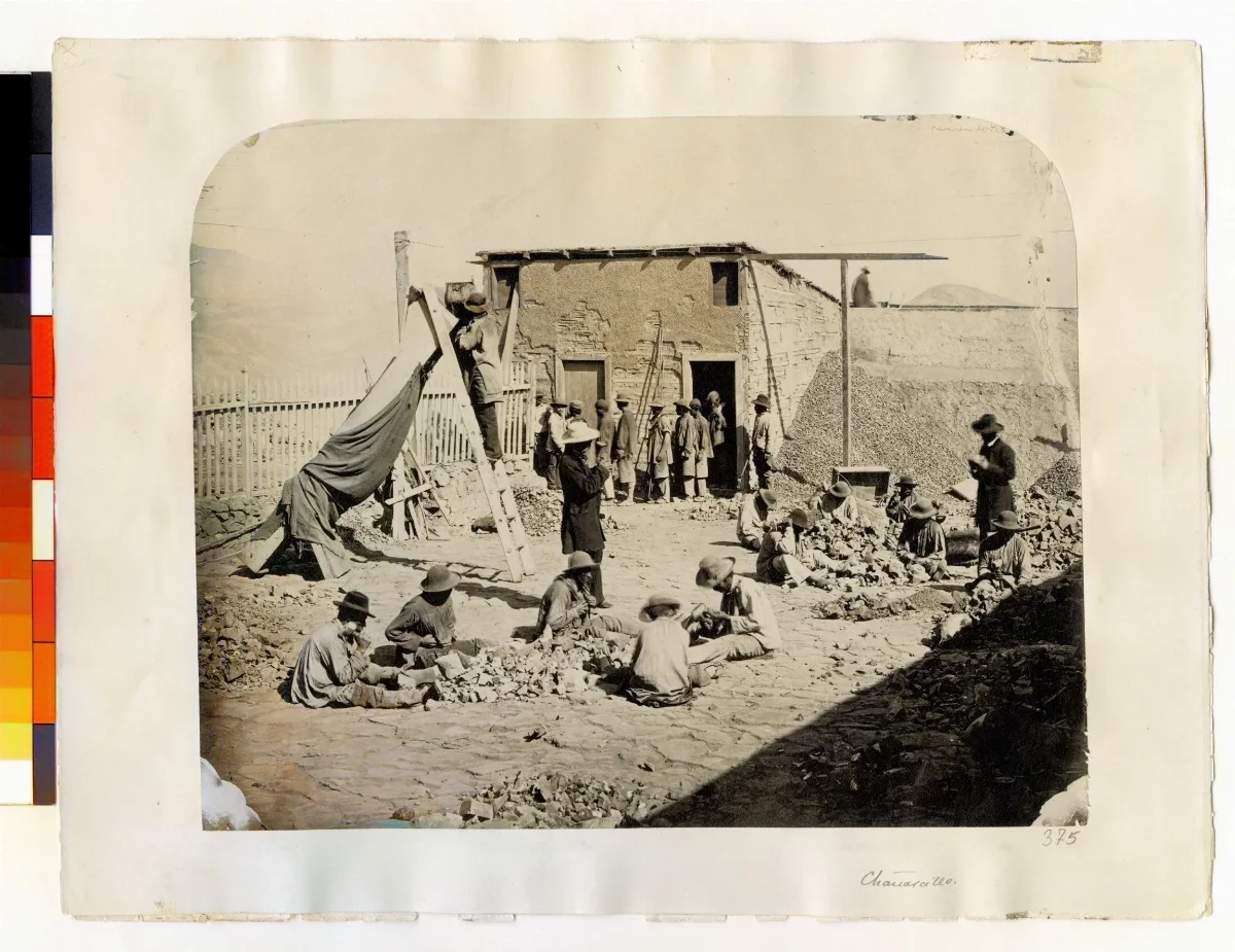Trabajadores en Chañarcillo (Chile) — 1863 | Chile de Ayer