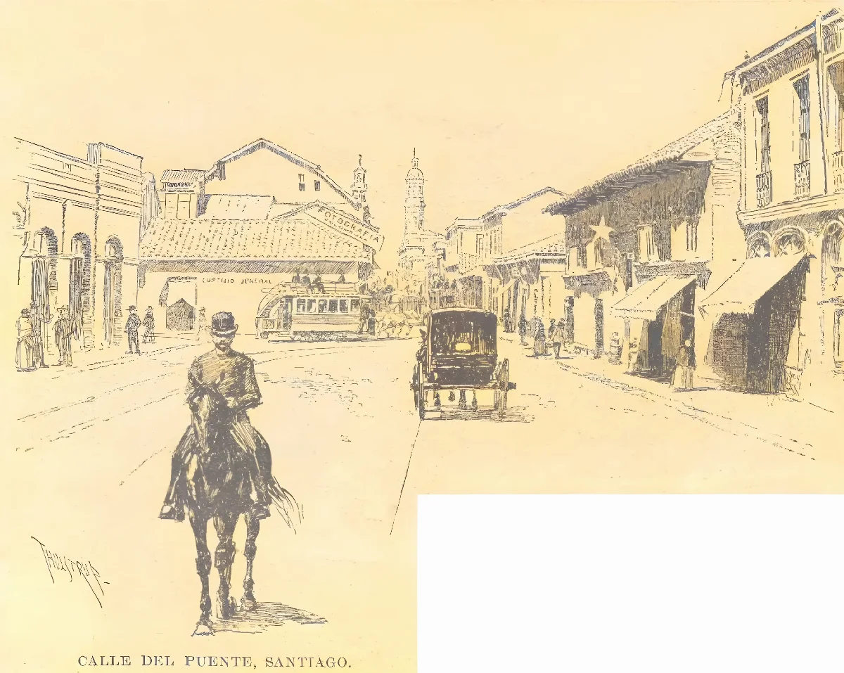 Calle del Puente, Santiago (1892) — aprox. 1892 | Chile de Ayer