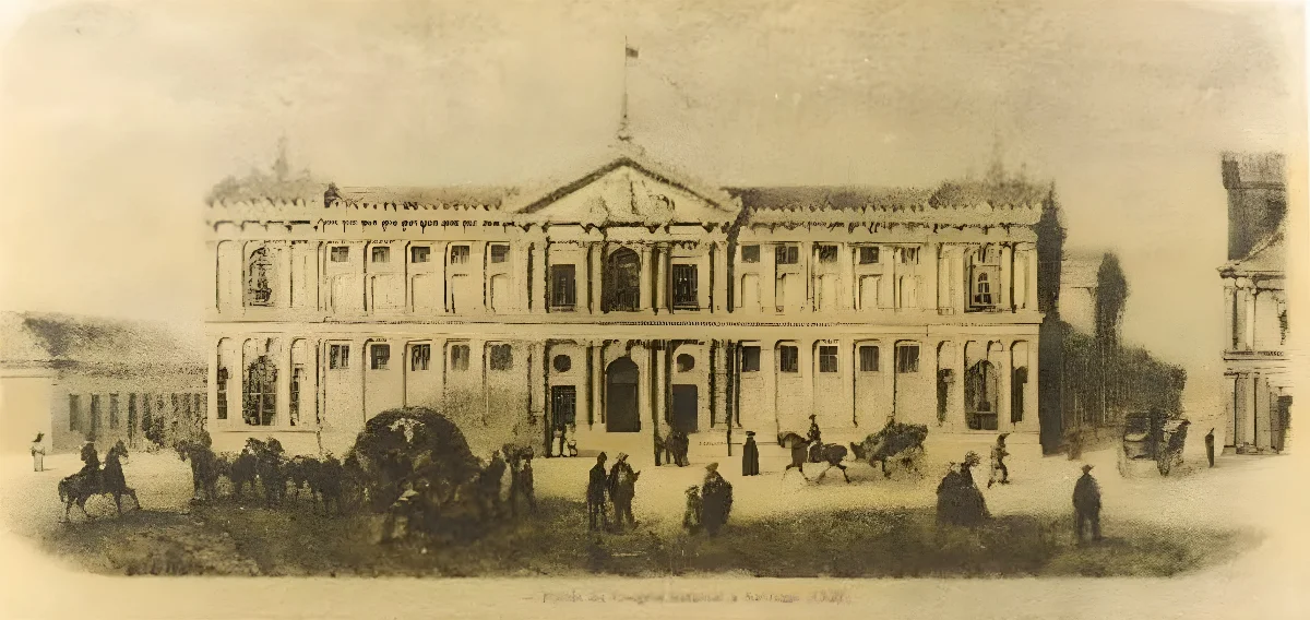 Frontis de la Real Universidad de San Felipe — aprox. 1872 | Chile de Ayer