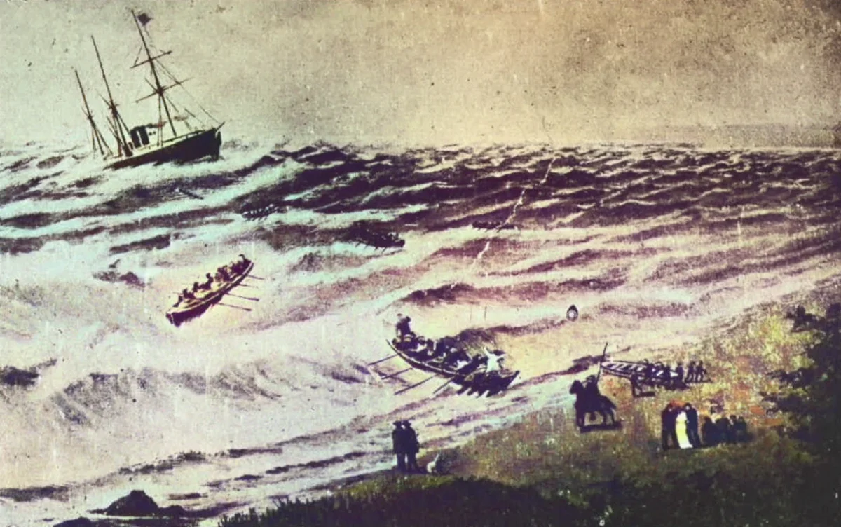 Naufragio del SS John Elder, por Nemorino Cotapos — aprox. 1892 | Chile de Ayer