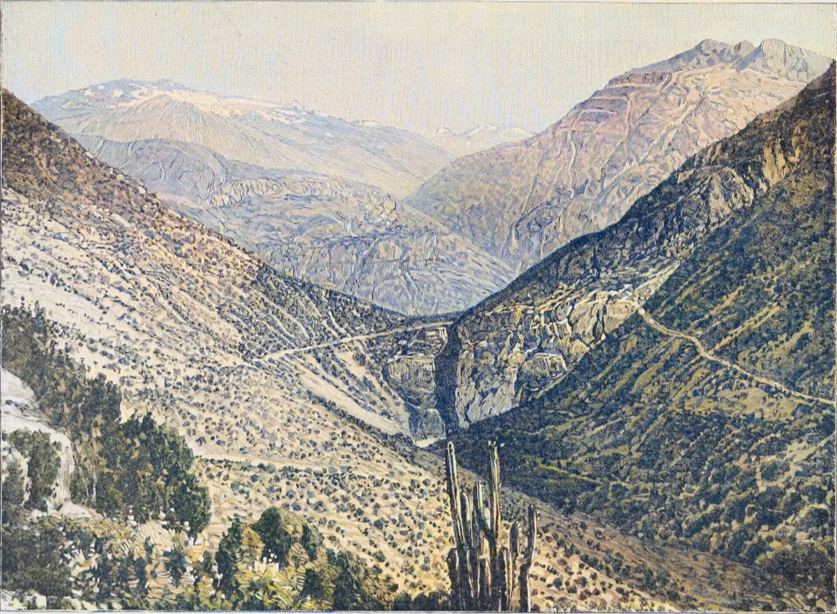 Aconcagua, grabado de 1882 — aprox. 1882 | Chile de Ayer