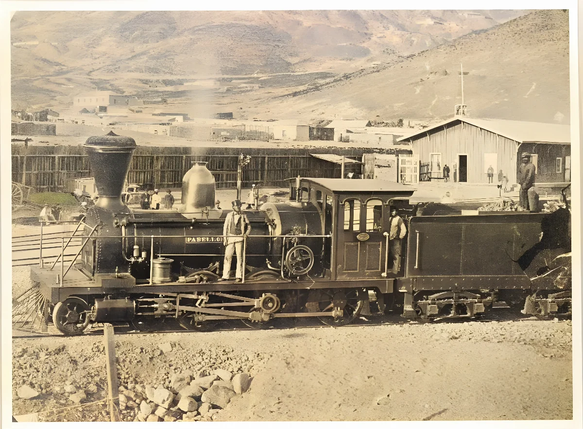 Estación de trenes de Chañarcillo, Atacama — aprox. 1862 | Chile de Ayer