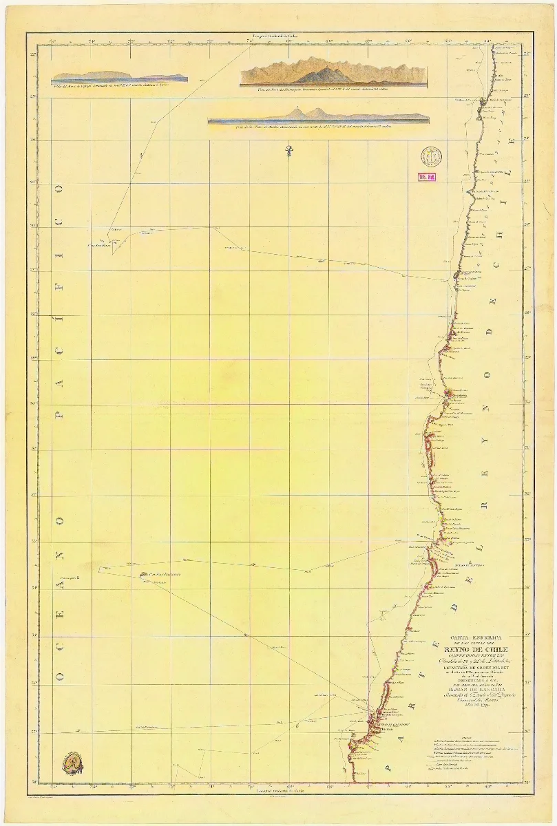 Carta hidrográfica de las costas de Cobija, Concepción y Copiapó — aprox. 1910 | Chile de Ayer