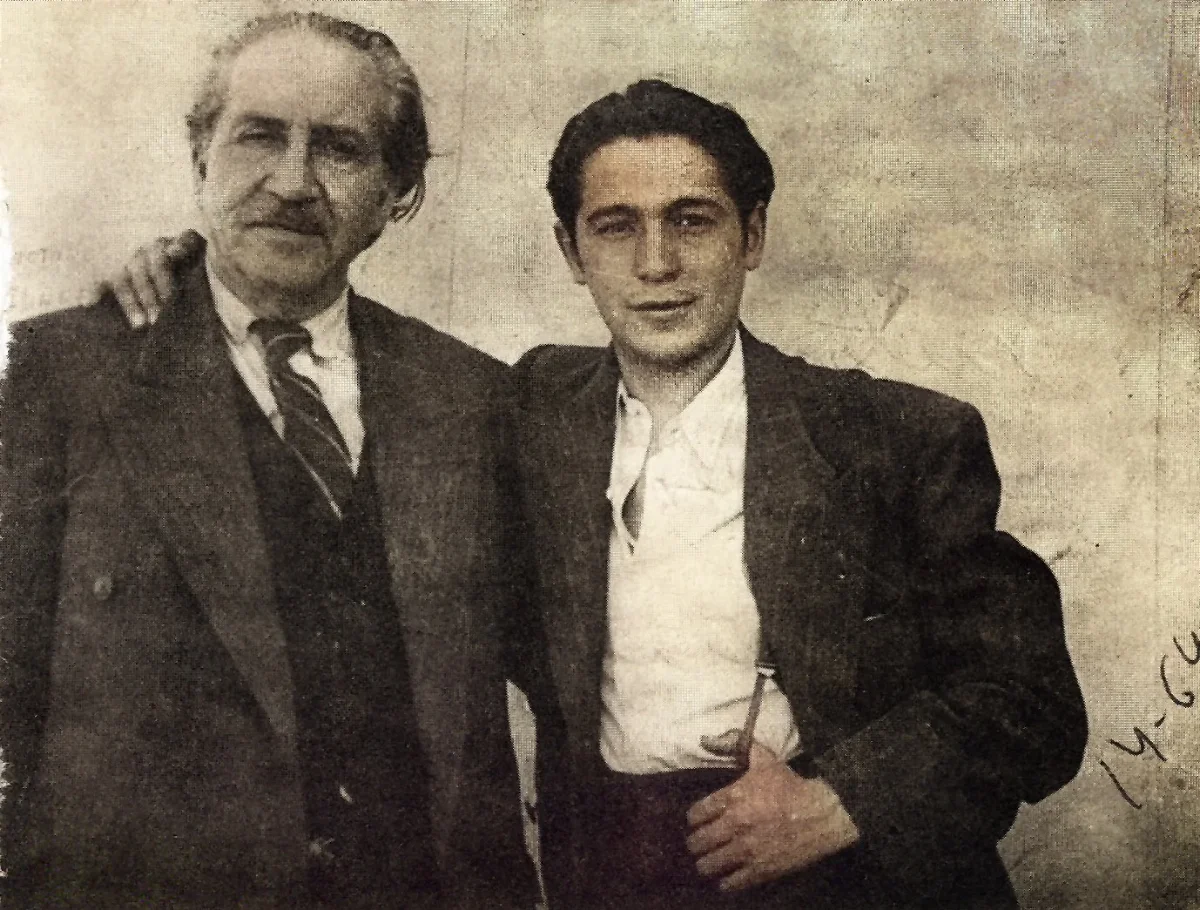 Antonio Acevedo Hernández y Nicomedes Guzmán — 1944 | Chile de Ayer