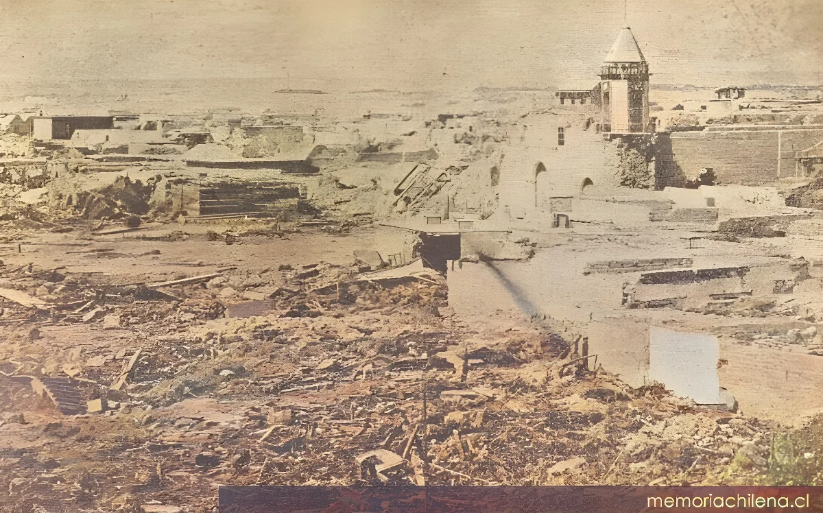 Arica después del terremoto, 13 de agosto de 1868 — 1868 | Chile de Ayer