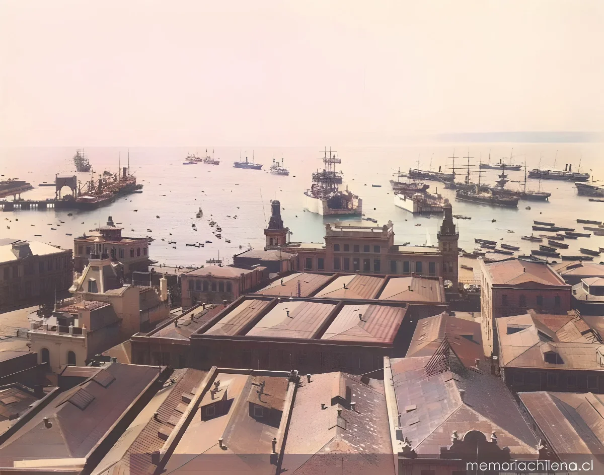 Bahía de Valparaíso, hacia 1900 — 1900 | Chile de Ayer
