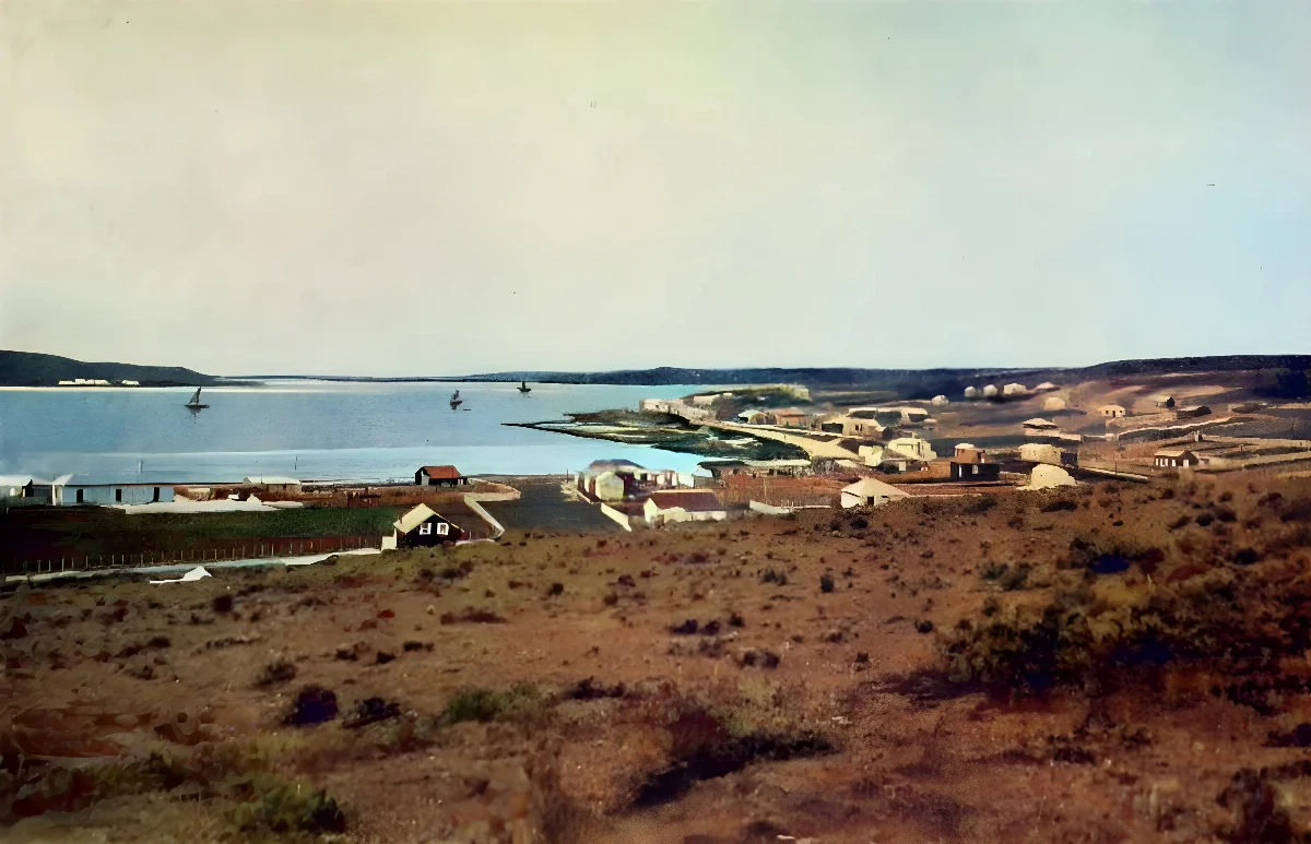Bahía y puerto de Porvenir, Tierra del Fuego, 1906 — 1906 | Chile de Ayer
