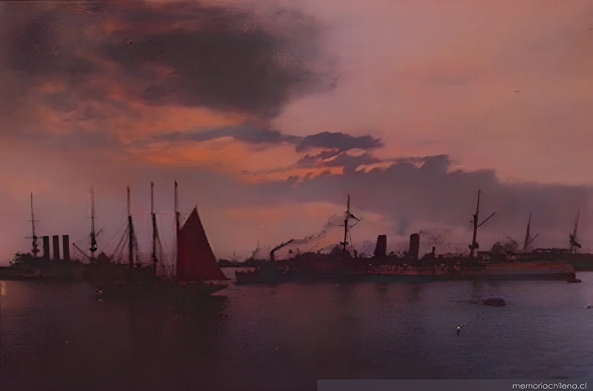 Barcos en el puerto, Valparaíso, 1906 — 1906 | Chile de Ayer