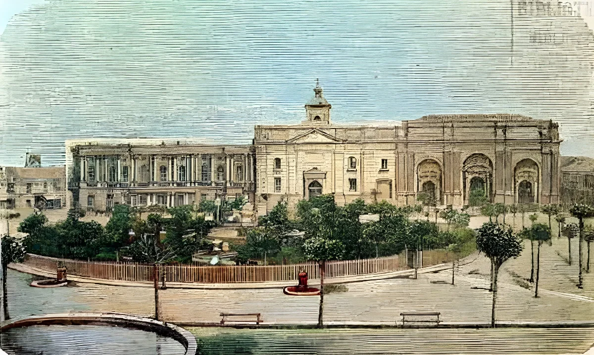Santiago - Catedral y palacio arzobispal (1872) — 1872 | Chile de Ayer