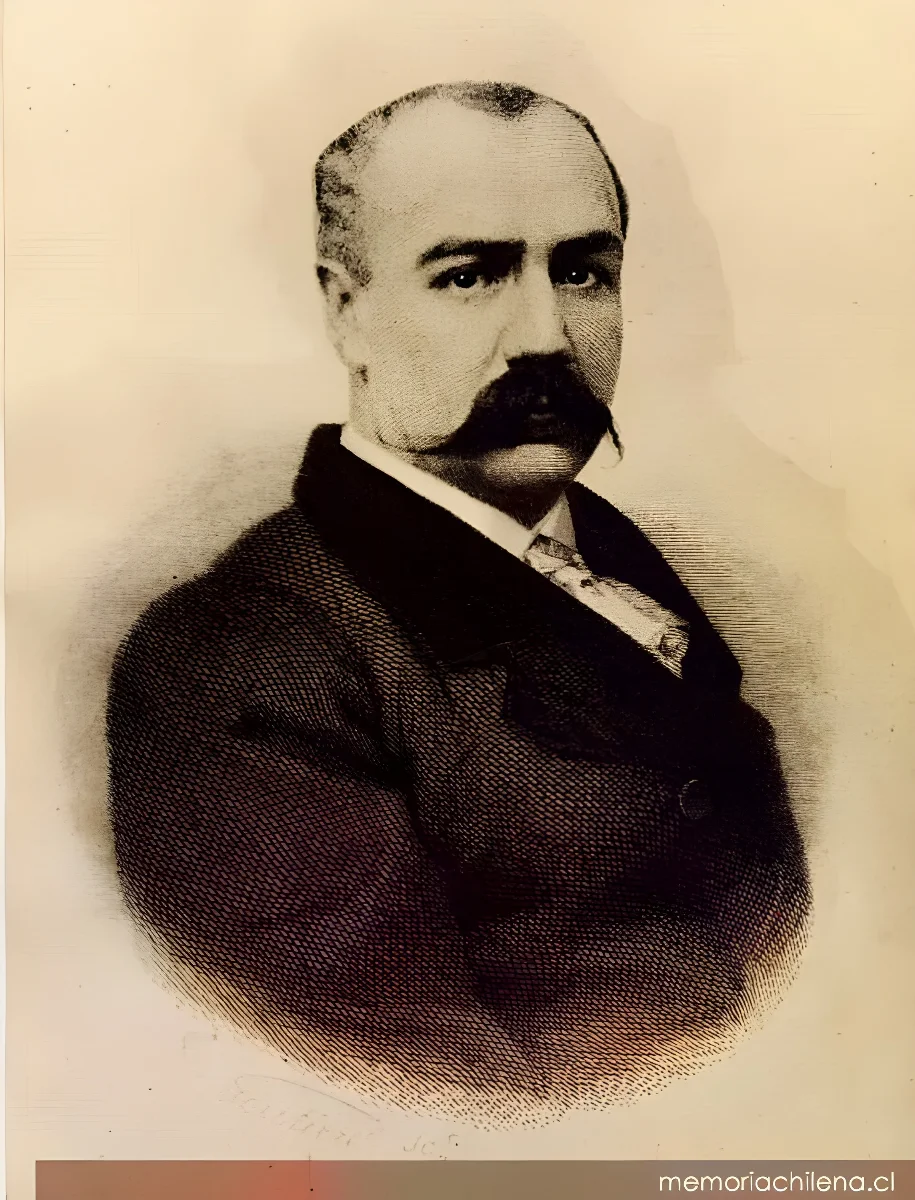 Benjamín Vicuña Mackenna, retrato de busto frontal — 1860 | Chile de Ayer