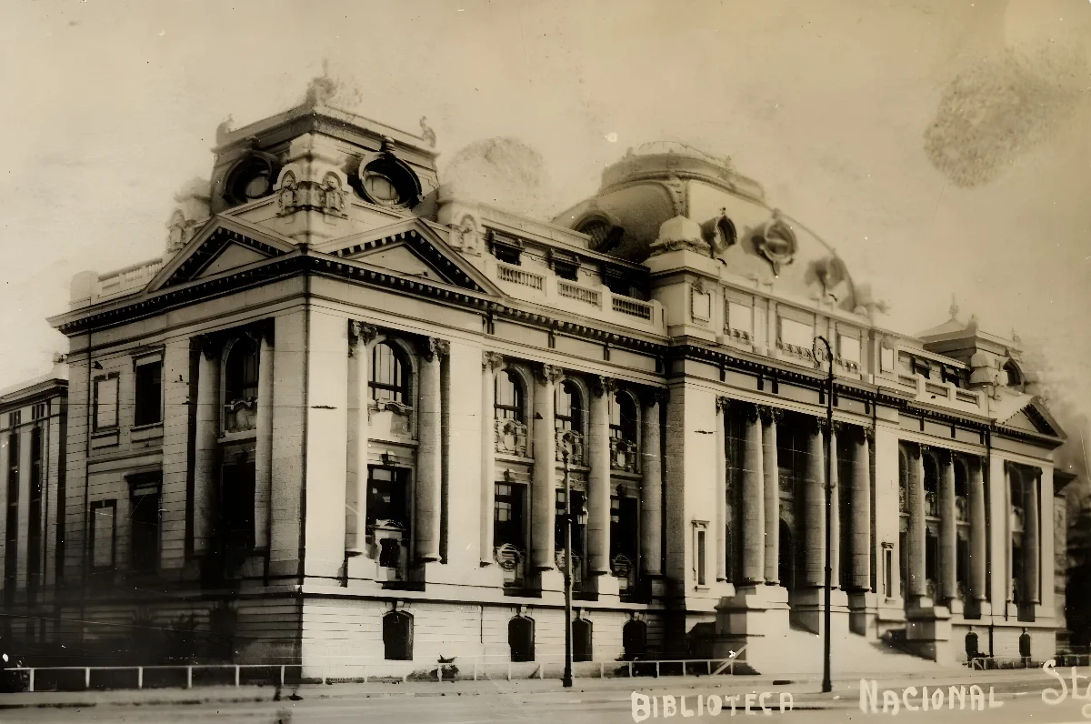 Biblioteca Nacional de Chile, frente — 1929 | Chile de Ayer