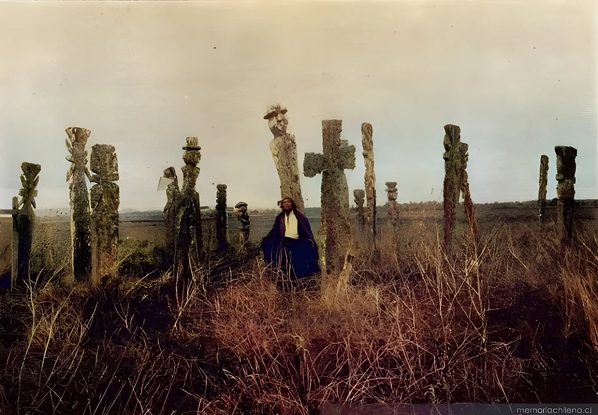 Cementerio mapuche, hacia 1911 — 1911 | Chile de Ayer