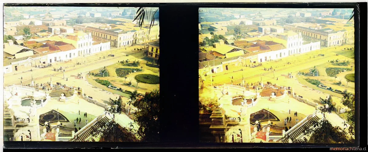 Cerro Santa Lucía, Plaza Vicuña Mackenna vista desde arriba, Santiago de Chile, 1905 — 1905 | Chile de Ayer
