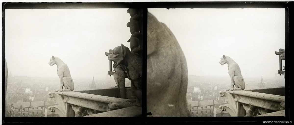 Detalle arquitectónico de la Catedral de Notre Dame de Rouen, Francia, 1908 — 1908 | Chile de Ayer