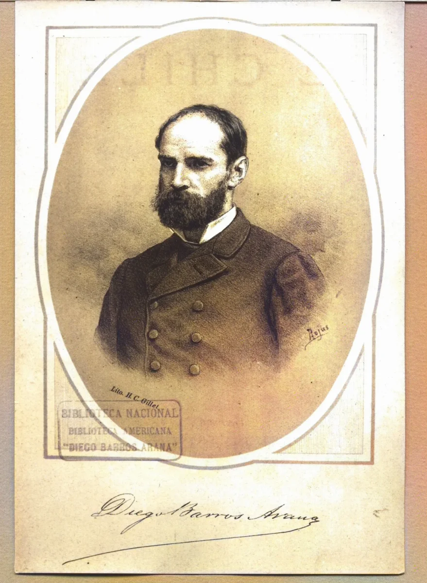 Diego Barros Arana, retrato de uniforme militar — 1884 | Chile de Ayer