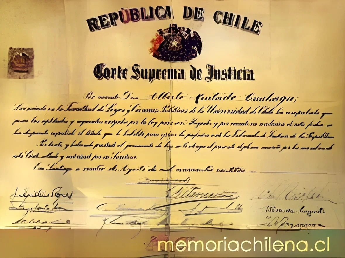Diploma de abogado de Alberto Hurtado, 1923 — 1923 | Chile de Ayer