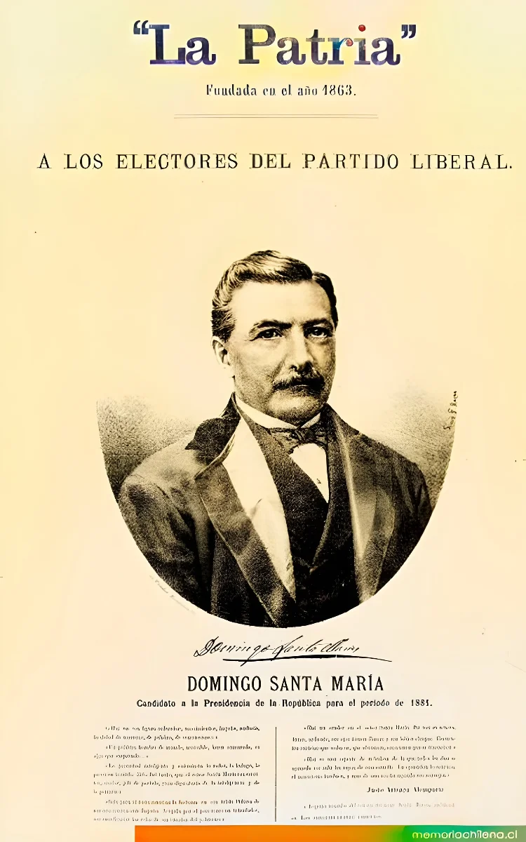 Domingo Santa María — 1881 | Chile de Ayer