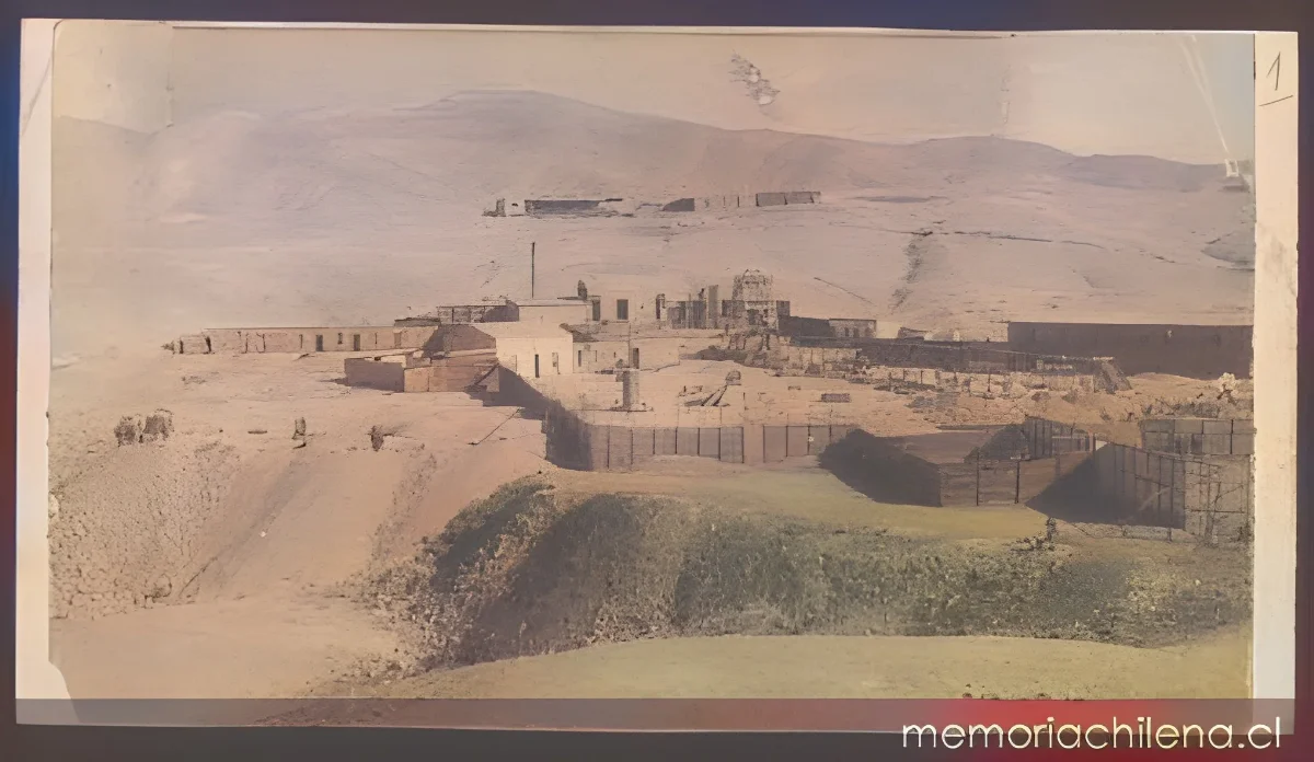 Establecimiento de la Mina San Luis, perteneciente a Luis Camus, ubicada donde actualmente se encuentra Chuquicamata, hacia 1900 — 1900 | Chile de Ayer