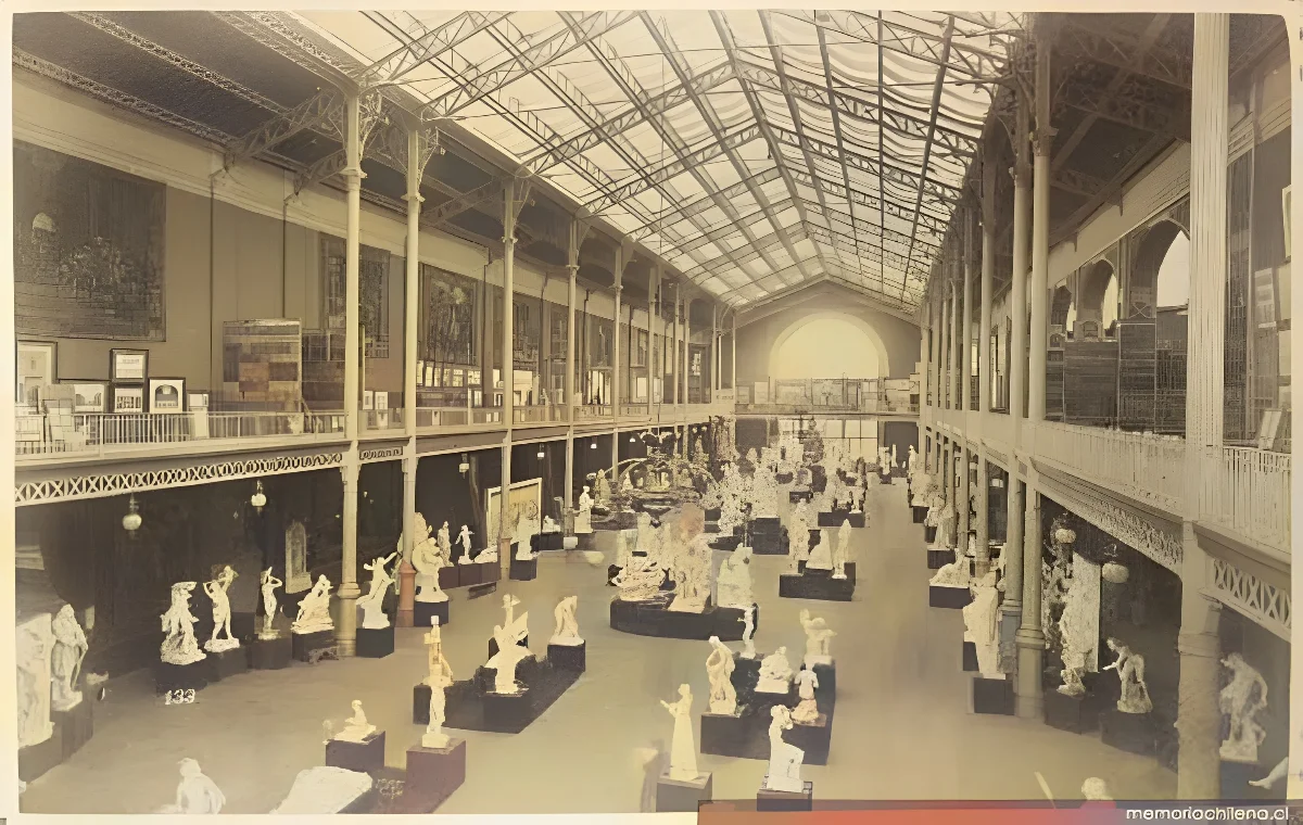 Galería de esculturas, Palacio de Bellas Artes, 1889 — 1889 | Chile de Ayer