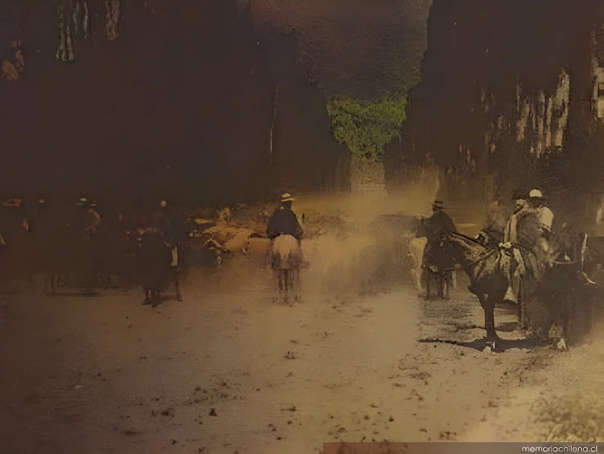Hombres arriando ganado de vacuno, 1906 — 1906 | Chile de Ayer