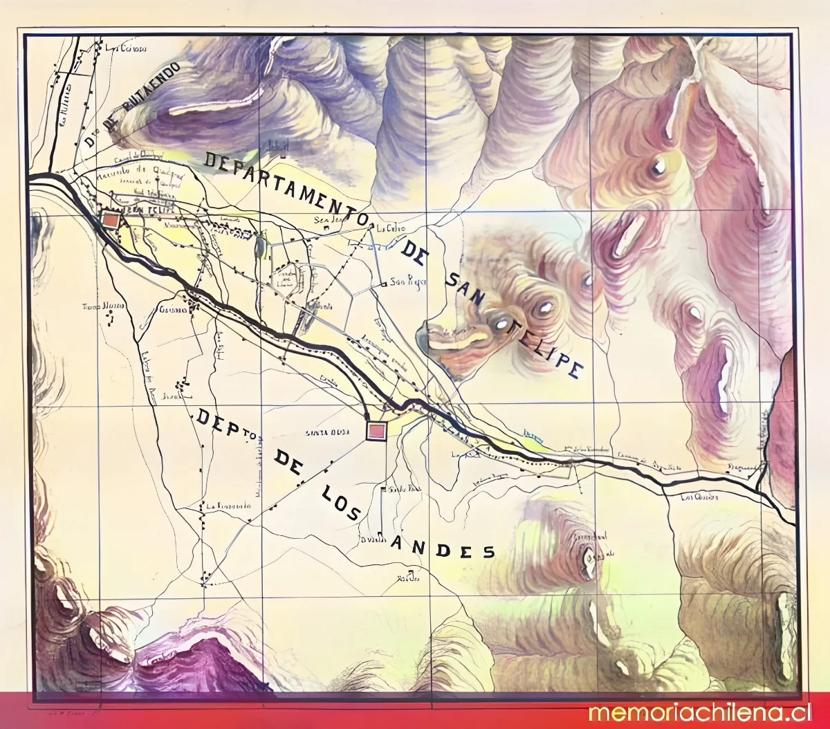 Departamento de San Felipe, Departamento de Los Andes — 1740 | Chile de Ayer