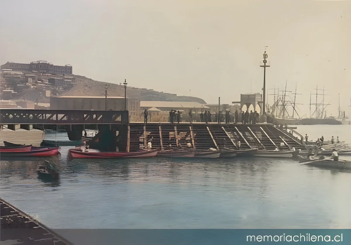 Muelle de pasajeros, hacia 1890 — 1890 | Chile de Ayer