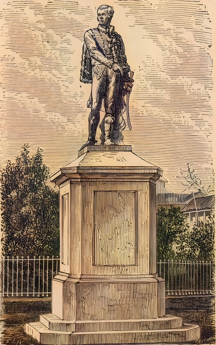 Santiago - Estatua del general Carrera (1872) — 1872 | Chile de Ayer