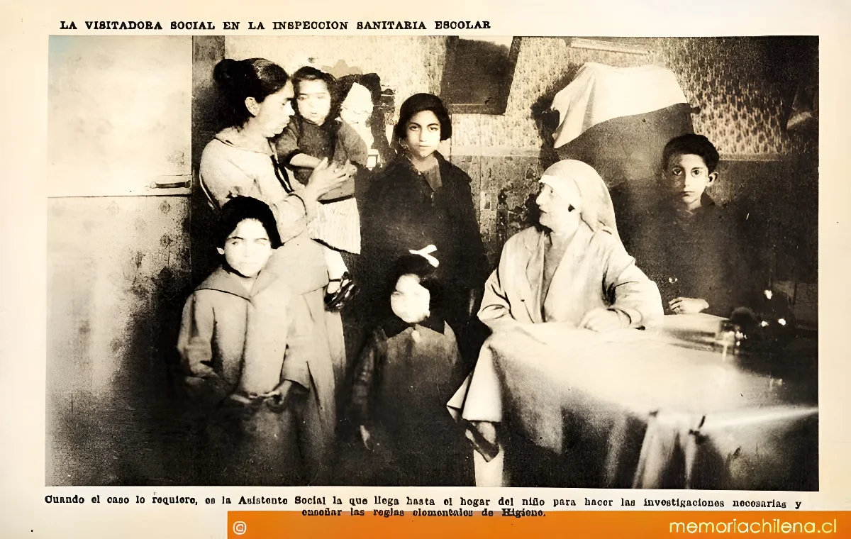 La visitadora social en la inspección sanitaria escolar, 1928 — 1928 | Chile de Ayer