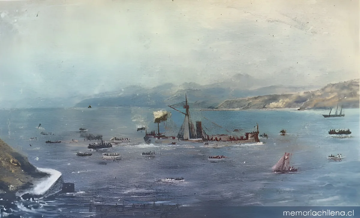Llegada del Huáscar a Valparaíso, 1879 — 1879 | Chile de Ayer