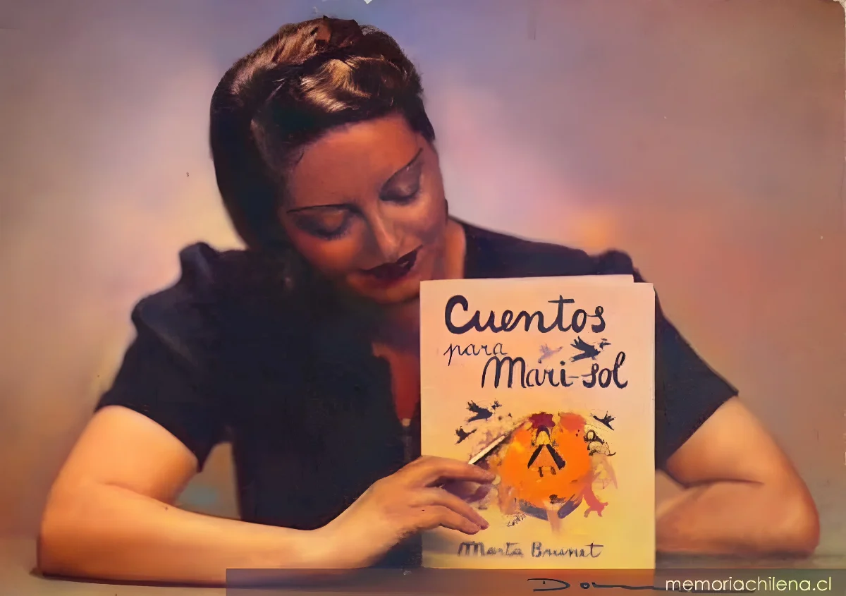 Marta Brunet presentando su libro Cuentos para Marisol, 1938 — 1938 | Chile de Ayer