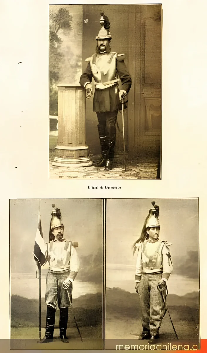 Militares bolivianos, Coraceros de Daza, hacia 1880 — 1880 | Chile de Ayer