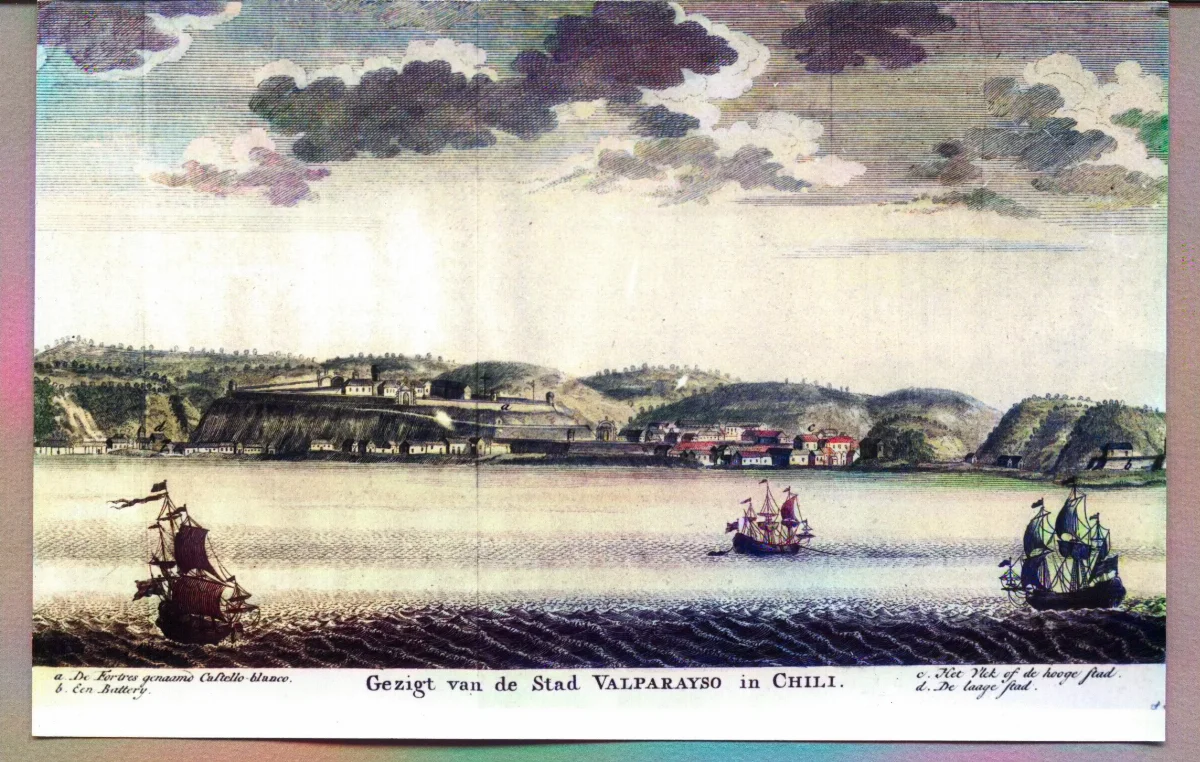 Embarcaciones en Valparaíso, Chile, 1767 — 1767 | Chile de Ayer