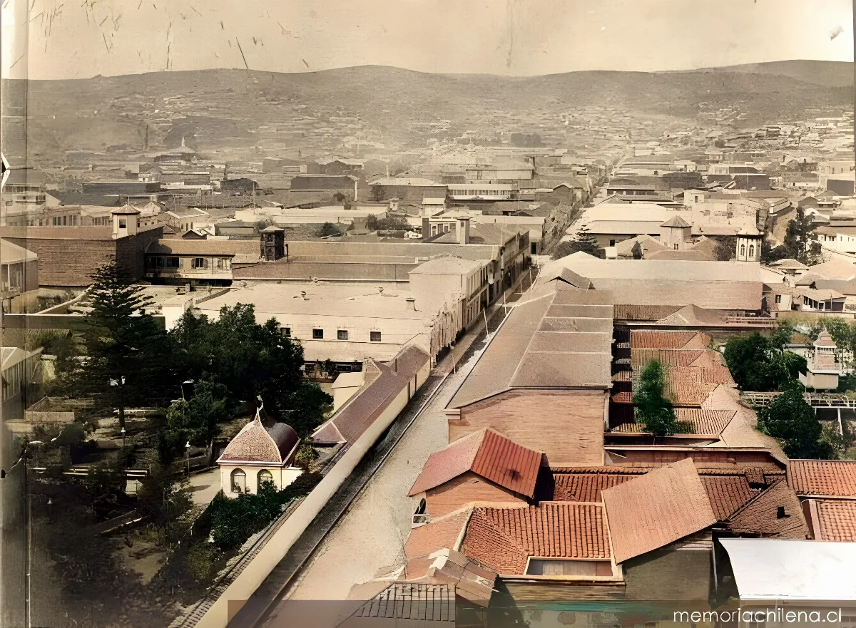 Valparaíso, Jardín de Abadie, calle Independencia, hacia 1900 — 1900 | Chile de Ayer