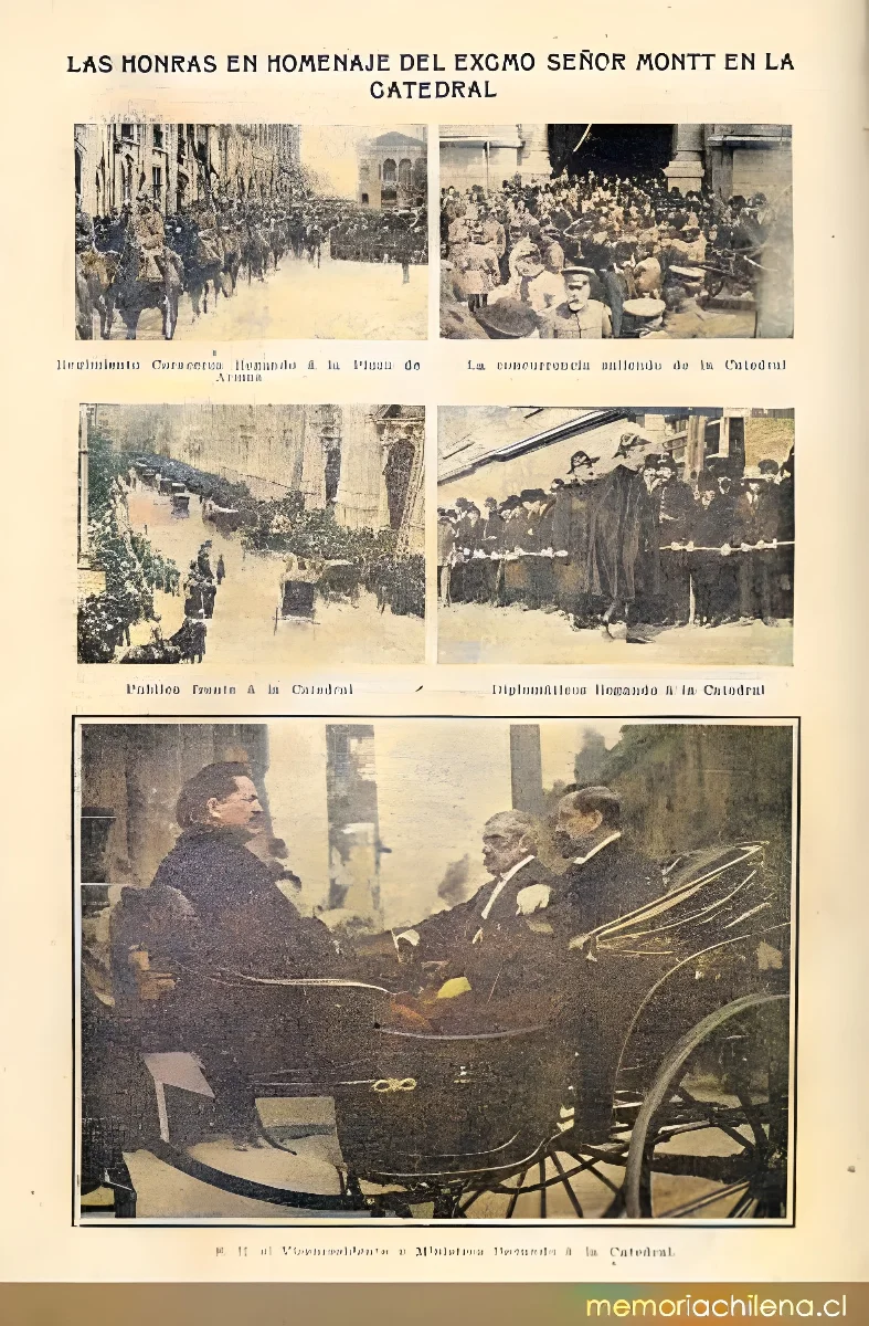 Las honras en homenaje del excmo. señor Montt en la Catedral, 1910 — 1910 | Chile de Ayer