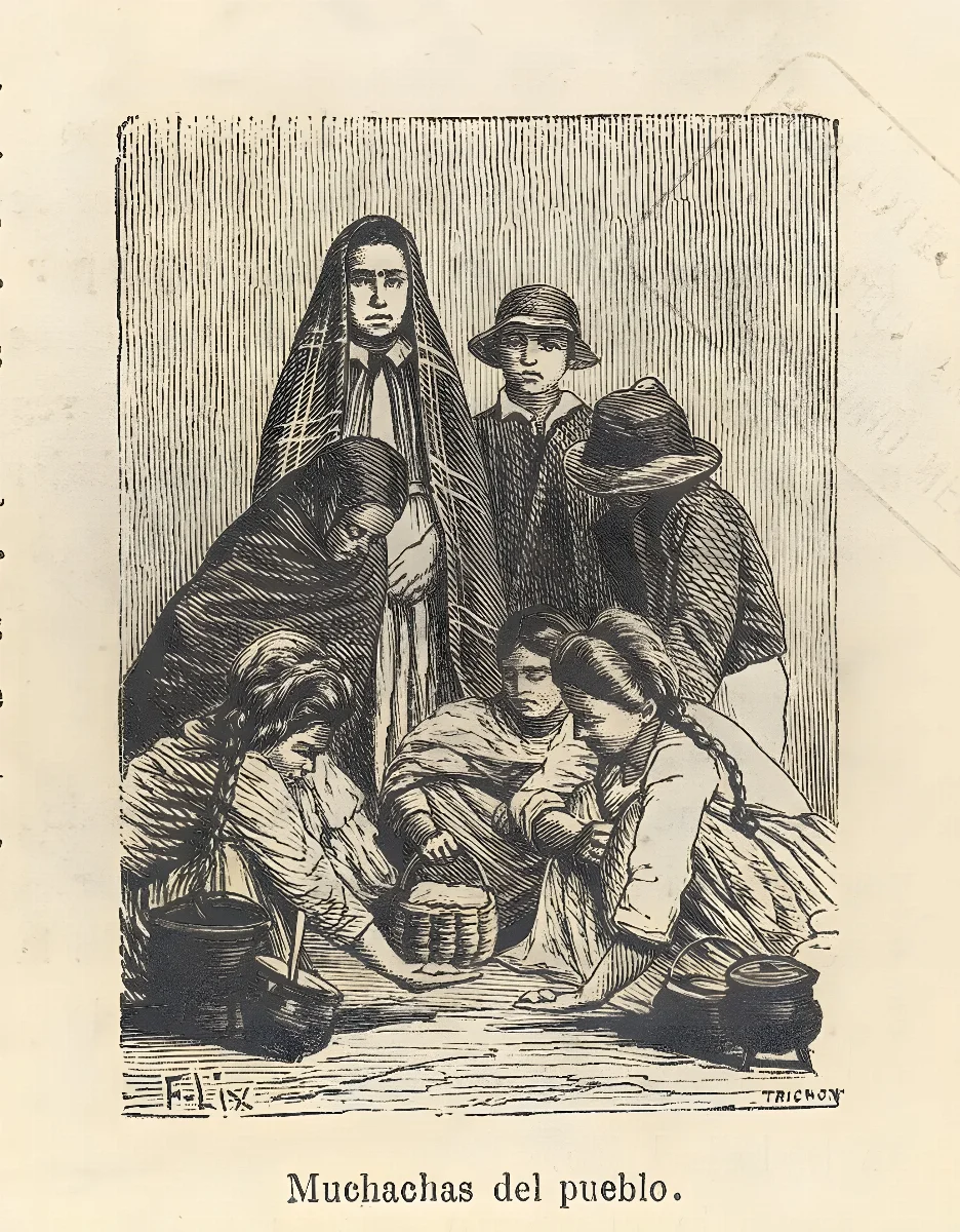 Muchachas del pueblo, 1872 — 1872 | Chile de Ayer