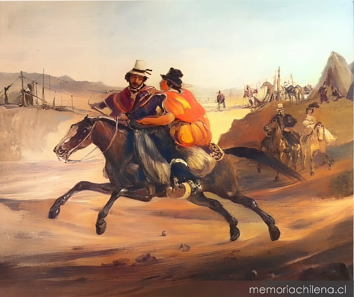 Paseo a caballo, hacia 1835 — 1835 | Chile de Ayer
