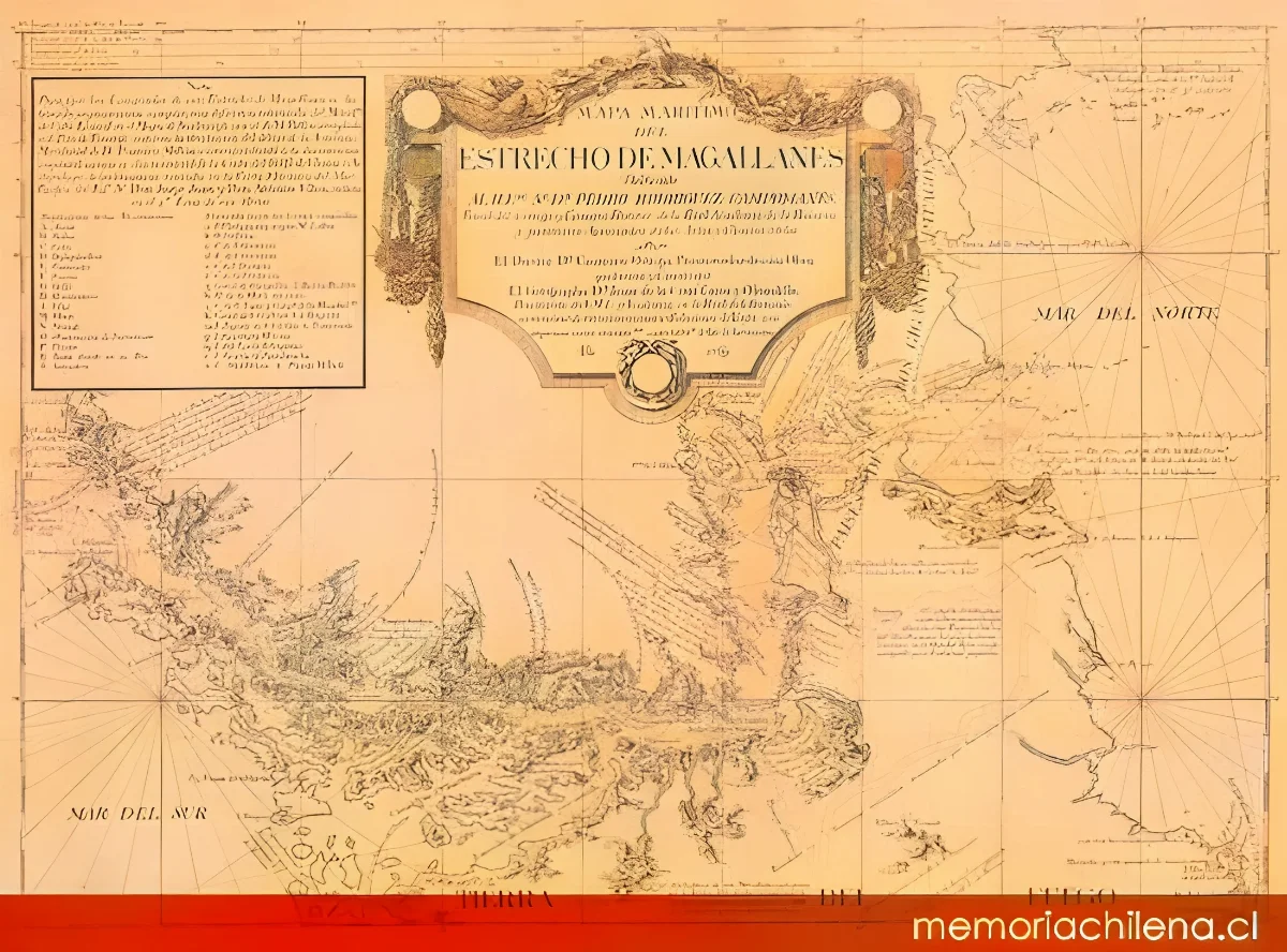 Mapa marítimo del Estrecho de Magallanes, 1769 — 1769 | Chile de Ayer