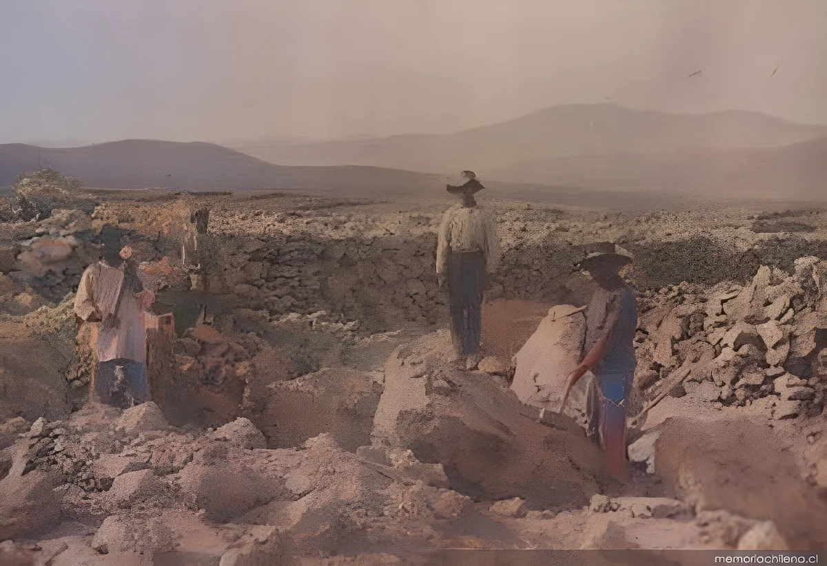 Obreros de la pampa salitrera, 1906 — 1906 | Chile de Ayer