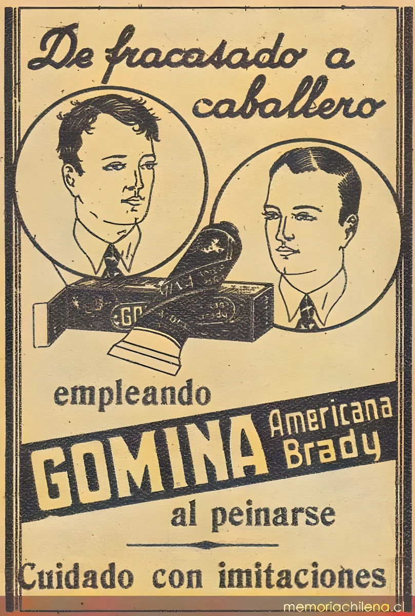 Gomina Americana Brady: de fracasado a caballero — 1931 | Chile de Ayer