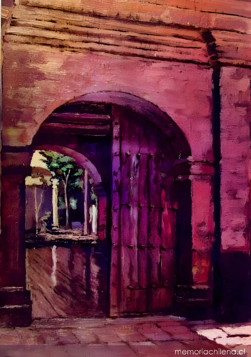 Entrada a un patio del Hospital San Juan de Dios, hacia 1900 — 1900 | Chile de Ayer